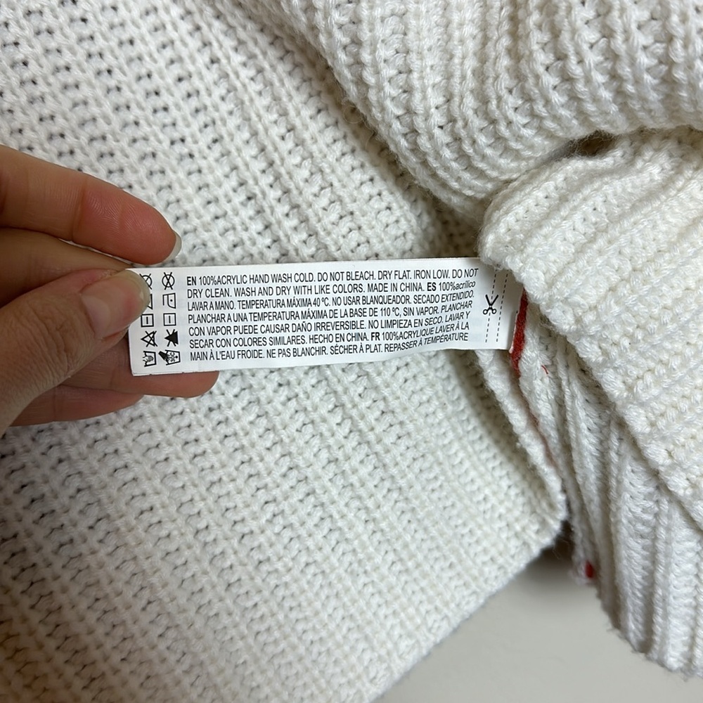 Cropped Colorblock 100% Acrylic Chinky Knot Turtleneck Sweater‎ - Picture 5 of 6